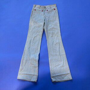 70s Brackens Britches light Jeans with red leather details